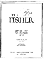 Fisher 65 - Service Manual
